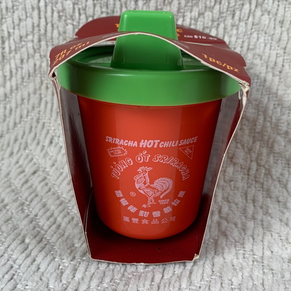 GAMAGO Sippy Cup Unisex 7oz Red Sriracha Hot Chili Sauce Rooster Novelty BPAFree